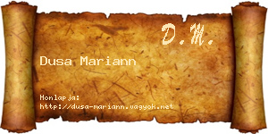 Dusa Mariann névjegykártya