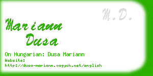 mariann dusa business card